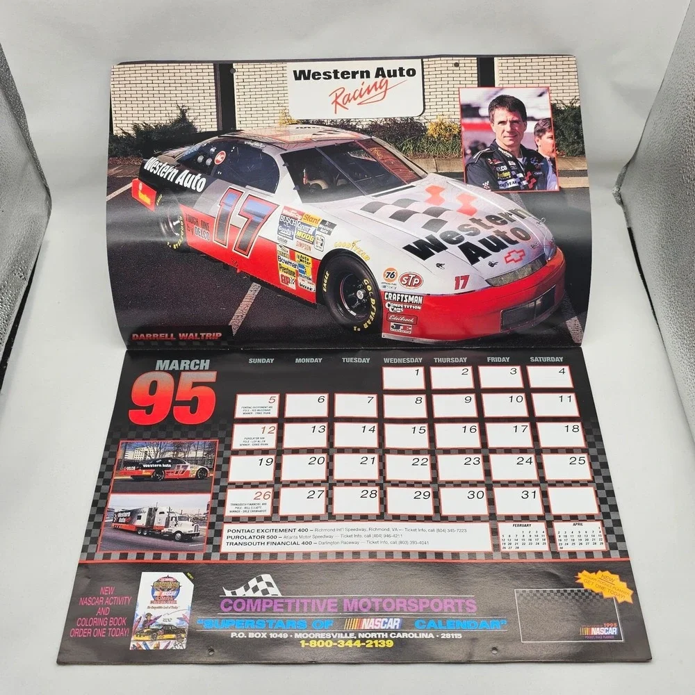 1995 Superstars of NASCAR Calendar Dale Earnhardt Gordon Championship Foldout